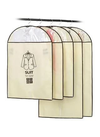 5-Piece Garment Bag Set Beige/Black 
