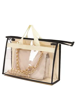 Dust Cover Bags for Handbag Clear Handbag Storage Bag Purse Storage Anti-dust Purse Protector Storage Bag Travel Dust Bags for Purses Handbags Closet Size S 