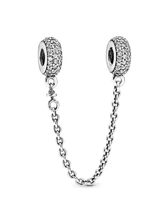 Cubic Zirconia Pavé Safety Chain Charm 