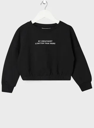 Infant Contrast Text Sweatshirt 