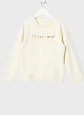 Kids Slogan Print Sweatshirt 
