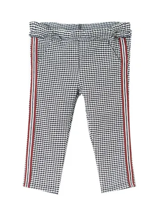 Houndstooth Printed Trousers Broken White/Black/Red 
