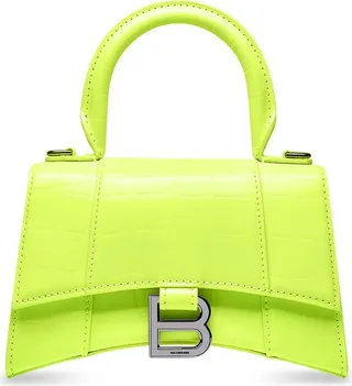Hourglass Xs Handbag Crocodile Embossed