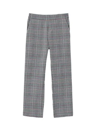 Girls Prince-Of-Wales Trousers Grey/Red/Yellow 