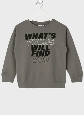 Kids Slogan Print Sweatshirt 
