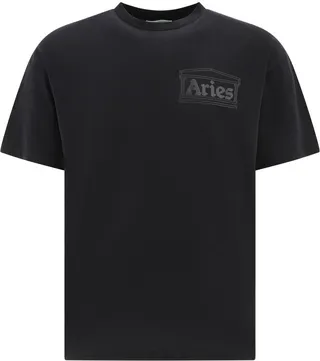 Aries Logo Printed Crewneck T-Shirt