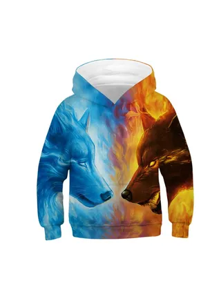 Wolf Digital Printing Hoodie Multicolour 