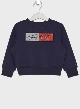 Kids Sequined Flag Sweatshirt 