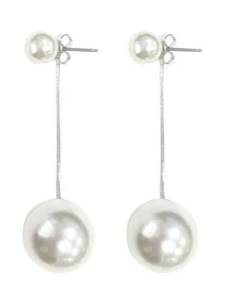 Pearl Beaded Dangle Earrings 