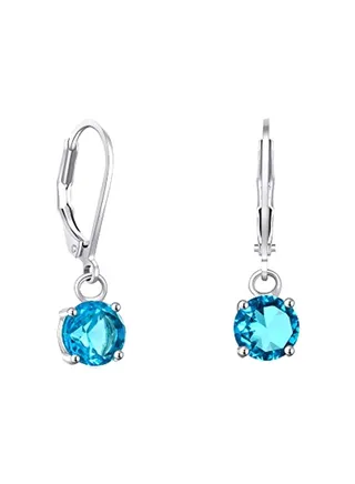 Stainless Steel Cubic Zirconia Studded Dangle Earrings 
