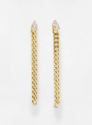Curb Chain Linear Earrings 
