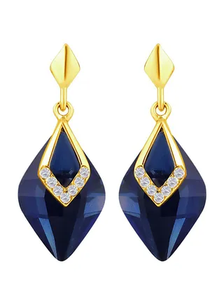 18K Gold Plated Brass Cubic Zircon Dangle Earrings 