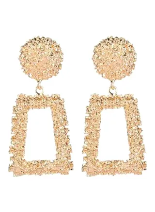 Metal Scrub Hipster Geometric Earrings 