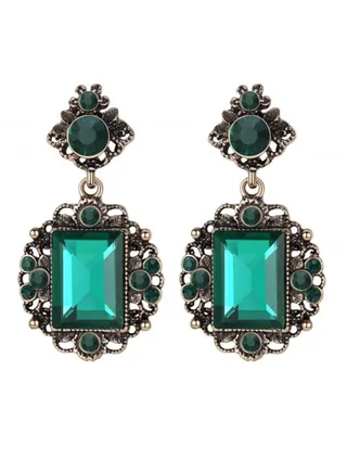 Geometry Crystal Eardrop Dangle Earring 