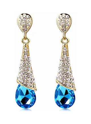 Gemstone Pendant Long Dangle Earing 
