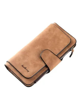Zip Closure Wallet Brown 