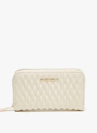 Women Quilted Zip Around Wallet