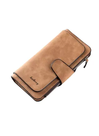 Leather Trifold Wallet Beige 
