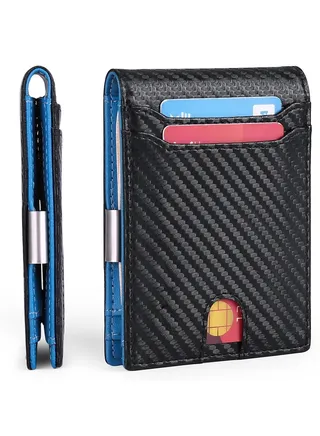 Carbon Fiber Ultra Thin And Minimalist Foldable Clip Pocket Card Bag 