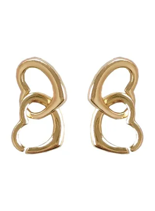 925 Sterling Silver Double Heart Earrings 