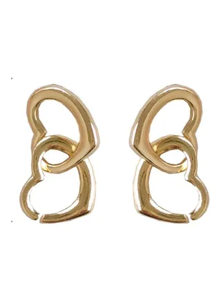 Double Heart Design Earrings 