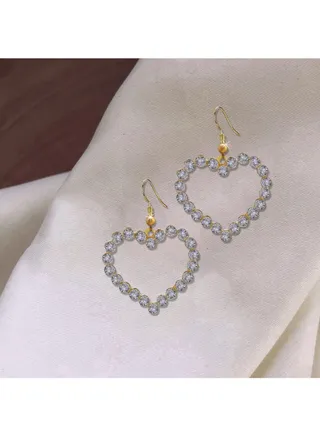 Alissa Heart Stone Earrings 