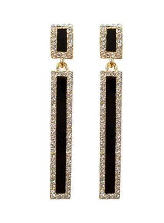 Stone Studded Tassel Dangle Earrings 