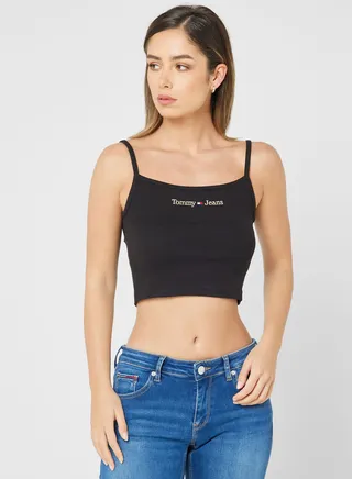 Strappy Logo Knitted Top