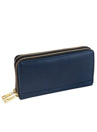 Navy Leather Wallet for Women and Designer Ladies Wallet for Women 
