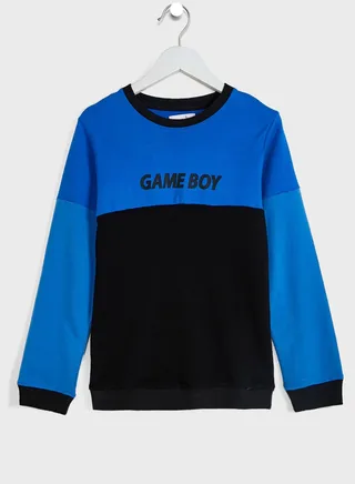 Girls Printed Round Neck Sweatshirt 