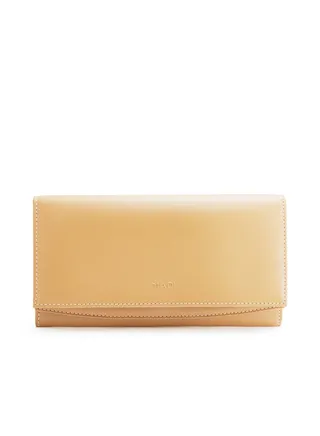 Genuine French Leather Checkbook Wallet Blue 