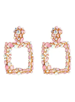 Hollow Square Dangle Earrings 