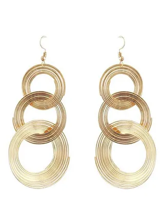 Multilayer Circle Design Dangle Earrings 