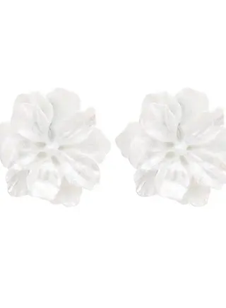 925 Sterling Silver Floral Resin Earrings 