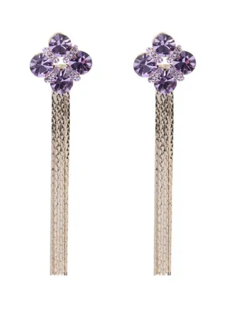 925 Sterling Silver Stone Studded Dangle Earrings 
