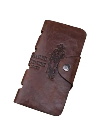 Leather Card Holder Wallet Brown 