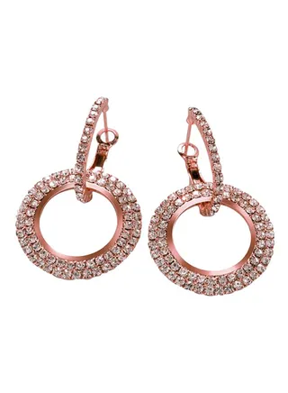 Linked Circle Dangle Earrings 