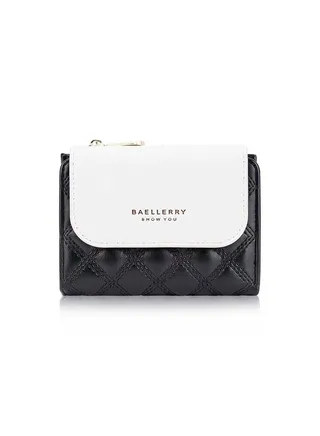 Leather Wallet BlackWhite 