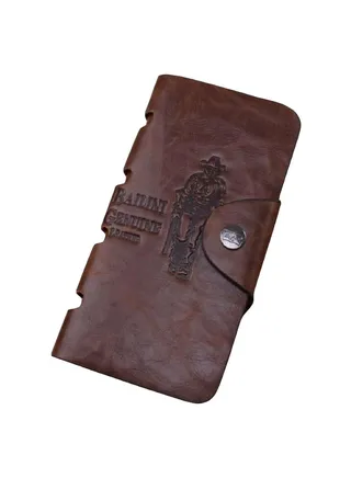 Leather Card Holder Wallet Brown 