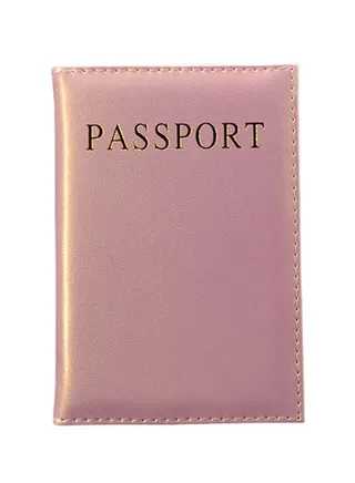 Square Shape Solid Color Passport Case Wallet Pink 