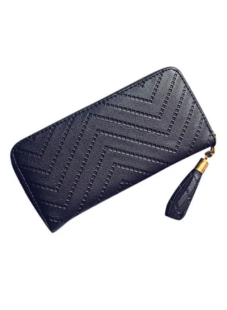 Zipper Closure Wallet Blue 