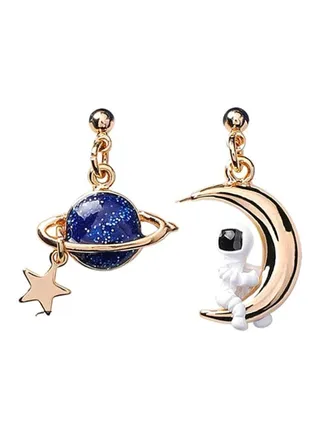 Astronaut Themed Dangle Earrings 