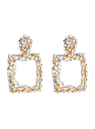 Hollow Square Dangle Earrings 