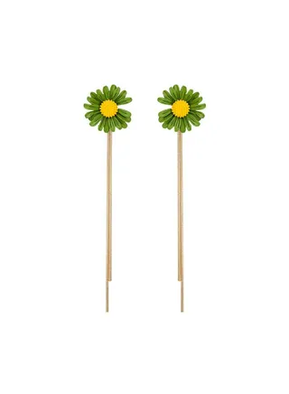 Daisy Long Tassel Flower Earrings 