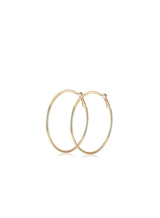 Excellence Hoop Earrings Big Size 60 MM for Women Gold Plated Classic Round Silver Gold Circle Women Jewelry Accessory Punk Accessories 