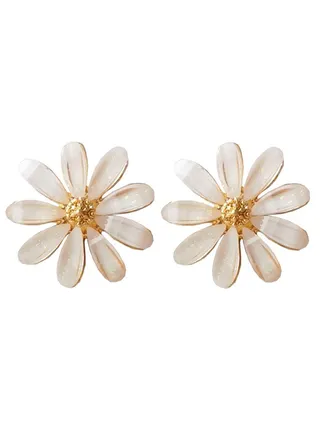 925 Sterling Silver Flower Charm Earrings 