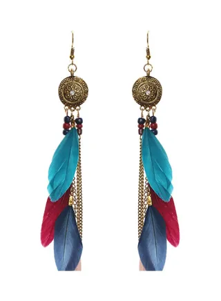 Feather Detail Dangle Earrings 