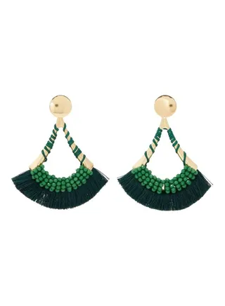 Exquisite Triangle Design Tassel Earrings 