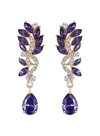 Alloy Crystal Studded Dangle Earrings 