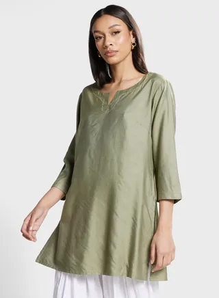 Silk V-Neck Tunic 